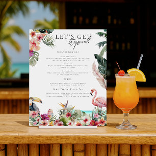 Poster Sinal de barra de bebidas da festa tropical Luau n