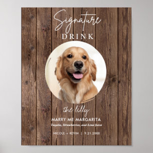 Poster Sinal de barra de bebidas de casamento de cachorro