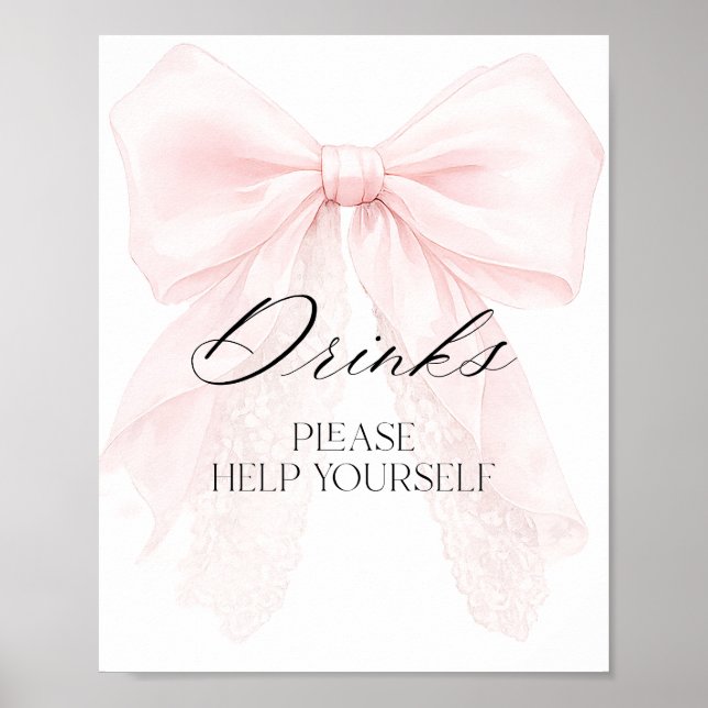 Poster Sinal de barra de bebidas para chá de bebê moderno (Frente)