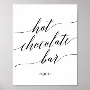 Poster Sinal de Barra de Chocolate Quente em Caligrafia P