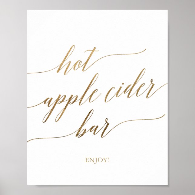 Poster Sinal de Barra de Cider de Maçã Quente com Caligra (Frente)