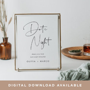 Poster Sinal de Barra de Data de Chá de panela Minimalist