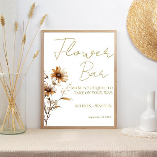 Poster Sinal de barra de flor de flor silvestre para chá 