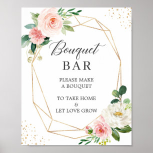 Poster Sinal de Barra de Flores de Chuveiro de Noiva Flor