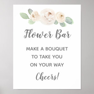 Poster Sinal de Barra de Flores de Chuveiro de Noiva Flor