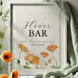 Poster Sinal de Barra de Flores para Chá de Noiva - O Amo