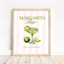 Poster Sinal de Barra de Margarita Margs & Matrimônio