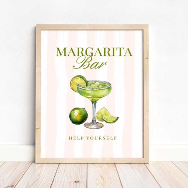 Poster Sinal de Barra de Margarita Margs & Matrimônio (Criador carregado)