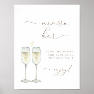 Poster Sinal de barra de Mimosa de Brunch e Espumante
