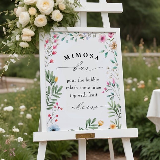 Poster Sinal de barra de Mimosa de casamento de chuveiro  (Criador carregado)