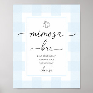 Poster Sinal de barra de Mimosa de Ginga Azul de Abóbora 