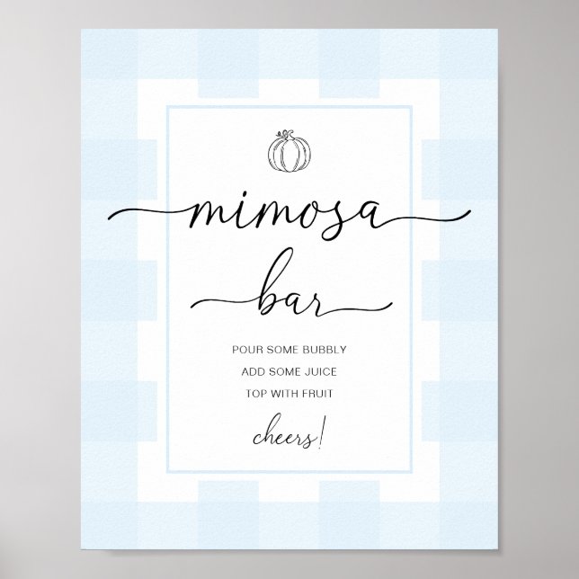 Poster Sinal de barra de Mimosa de Ginga Azul de Abóbora  (Frente)