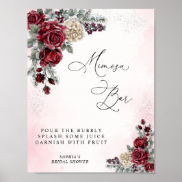 Poster Sinal de Barra de Mimosa de Rosas Congeladas para 