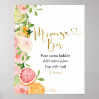 Sinal de Barra de Mimosa de Toranja Cítrica para C