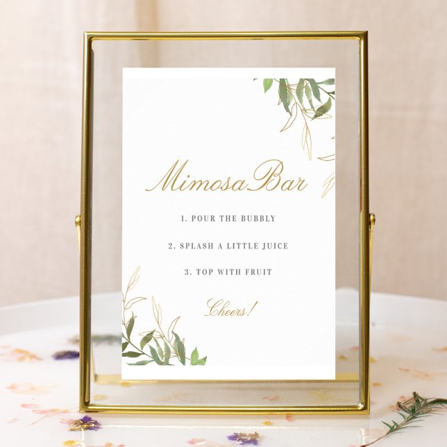 Poster Sinal de barra de Mimosa dourada e verdejante mode (Criador carregado)