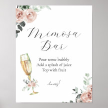 Sinal de barra de Mimosa floral Brunch e Bubbly