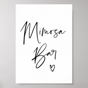 Poster Sinal de Barra de Mimosa Moderna para Casamento No