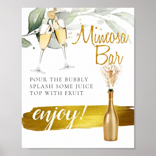 Poster Sinal de barra de Mimosa para café da manhã de cas (Frente)
