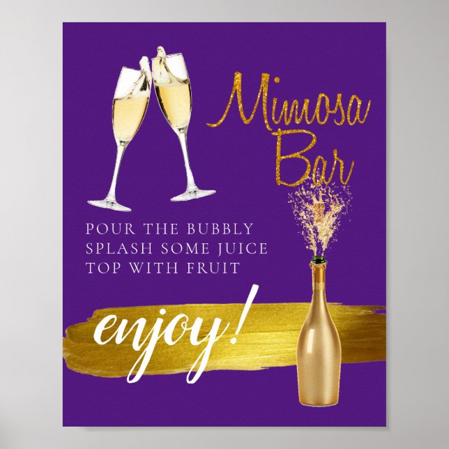 Poster Sinal de barra de Mimosa para café da manhã de noi (Frente)