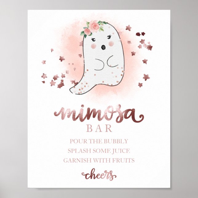 Poster Sinal de Barra de Mimosa para Chá de Bebê da Menin (Frente)