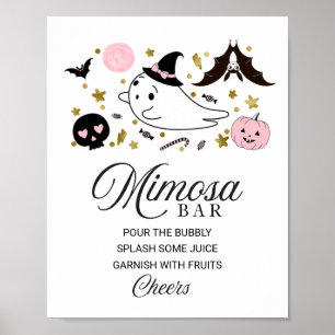 Poster Sinal de barra de Mimosa para chá de bebê de Hallo