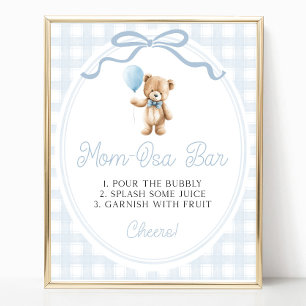 Poster Sinal de Barra de Mimosa para Chá de Bebê do Ursin