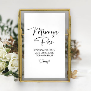 Poster Sinal de Barra de Mimosa para Chá de Noiva