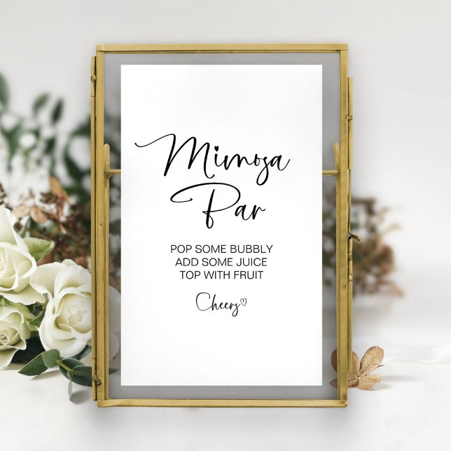 Poster Sinal de Barra de Mimosa para Chá de Noiva (Criador carregado)
