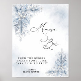 Poster Sinal de Barra de Mimosa para Chá de Noiva com Fru