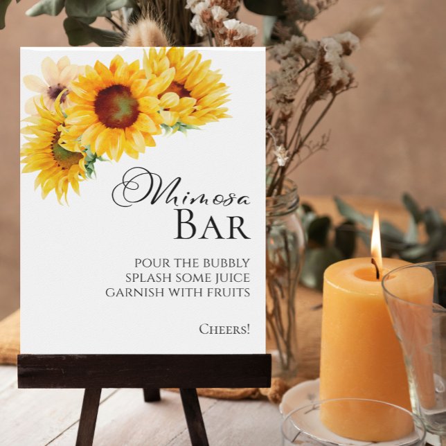 Poster Sinal de barra de Mimosa para chá de noiva de gira (Criador carregado)