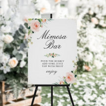Sinal de barra de Mimosa para chá de noiva floral 