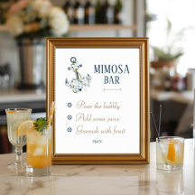 Sinal de Barra de Mimosa para Chá de Noiva Náutico