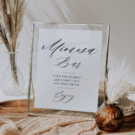 Poster sinal de barra de mimosa para chá de panela com sc