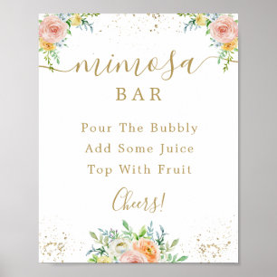 Poster Sinal de barra de Mimosa Rosa Bege