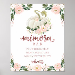 Poster Sinal de barra de Mimosa rosa dourado para chá de