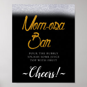 Poster Sinal de barra de Mimosa simples minimalista brilh