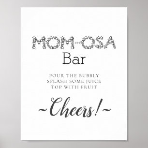 Poster Sinal de Barra de Mimosa Simples Mínimo