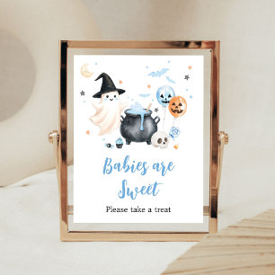 Poster Sinal de Bebês são Doce Fantasma Azul Pequeno Boo