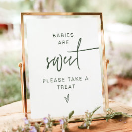 Poster Sinal de Bebês São Doce MARLO Boho Floresta Verde