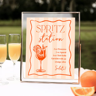 Poster Sinal de Bebida da Estação Spritz Italiana Imprimí