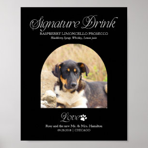 Poster Sinal de Bebida de Assinatura de Pet com Foto para