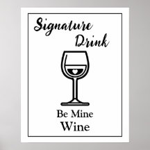 Sinal de Bebida de Assinatura para Vinho de Bar de