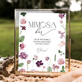 Poster Sinal de Bebida de Bar de Mimosa Botânica