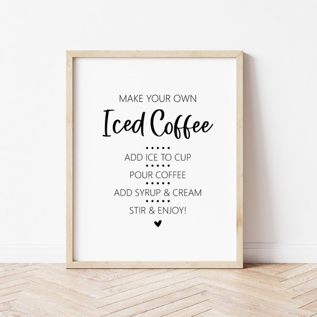 Poster Sinal de Bebida de Café com Gelo (Criador carregado)