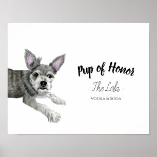 Poster Sinal de Bebida de Casamento de Cães