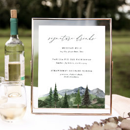 Poster Sinal de Bebida de Casamento de Montanha Timberlin