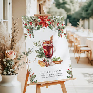 Poster Sinal de Bebida de Natal com Vinho Quentão Bar