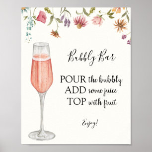 Poster Sinal de Bebida do Bubbly Bar