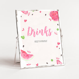 Poster Sinal de Bebida para Chá de Bebê de Menina com Mel