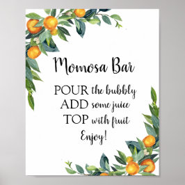 Poster Sinal de Bebida para Chá de Bebê Momosa Bar